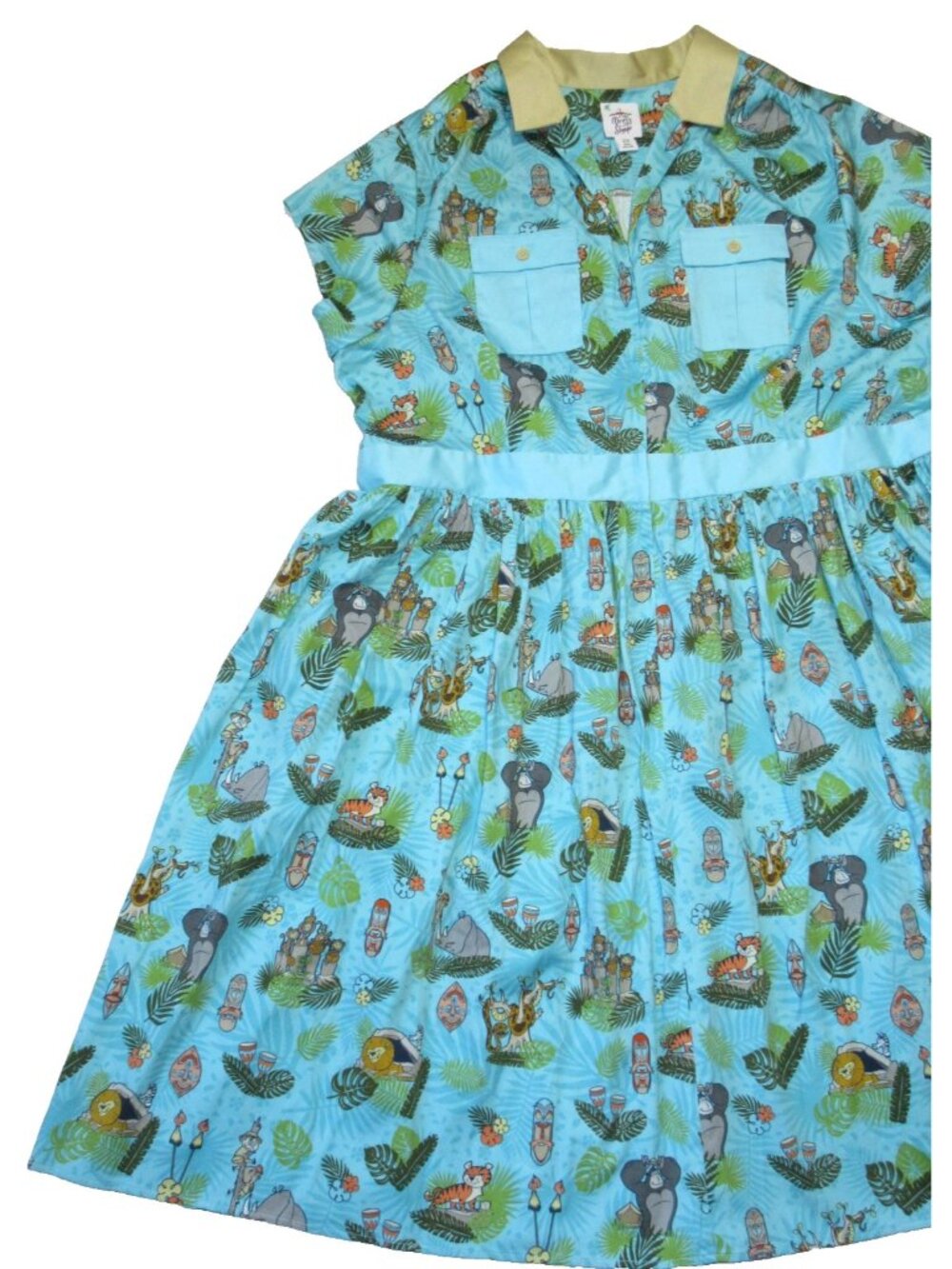 NWT Disney Parks The Dress Shop Jungle Cruise Floral Safari Shirt Dress 2X - Picture 3 of 7